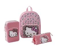 CERDÁ LIFE'S LITTLE MOMENTS Pack Escolar Vuelta al Cole Hello Kitty - Plumier con Accesorios + Estuche Portatodo + Mochila Infantil