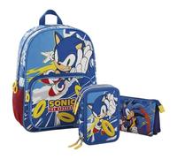 CERDÁ LIFE'S LITTLE MOMENTS Pack Escolar Vuelta al Cole Sonic - Mochila Infantil + Estuche Portatodo + Plumier con Accesorios