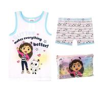 CERDÁ LIFE'S LITTLE MOMENTS Pack Pijama Corto de Tirantes y Neceser de Gabby's Dollhouse - Color Blanco, Rosa y Azul - Talla 4 Años - 100% Algodón de 145gsm - Producto Original Diseñado en España