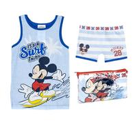 CERDÁ LIFE'S LITTLE MOMENTS Pack Pijama Corto de Tirantes y Neceser de Mickey Mouse - Color Azul y Blanco - Talla 4 Años - 100% Algodón de 145gsm - Producto Original Diseñado en España