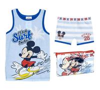 CERDÁ Pack pijama corto de tirantes y neceser Mickey Mouse – Azul y Blanco Talla 6 años
