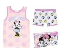 CERDÁ LIFE'S LITTLE MOMENTS Pack Pijama Corto de Tirantes y Neceser de Minnie Mouse - Color Rosa y Blanco - Talla 2 Años - 100% Algodón de 145gsm - Producto Original Diseñado en España