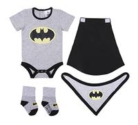 CERDÁ LIFE'S LITTLE MOMENTS - Pack Regalo de 3 piezas para Recién Nacido | Conjunto Ropa Bebe con su personaje preferido de Batman | Licencia Oficial DC