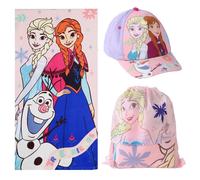 Pack Toalla, Saco y Gorra niños Frozen para Playa y Piscina - Pack Toalla, Saco y Gorra niños con diseño Infantil