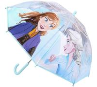 CERDÁ LIFE'S LITTLE MOMENTS Paraguas Transparente de Frozen 2/Apertura Manual, Compuesto por 8 Varillas y con Tubo Metálico de Alta Resistencia - Licencia Oficial Disney,Azul, Talla única