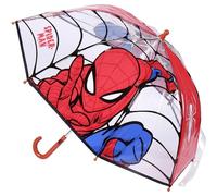 CERDÁ LIFE's LITTLE MOMENTS-Paraguas Transparente Niño de Spiderman-Apertura Manual con Mecanismo Antiviento y Proteccion-Licencia Oficial Marvel-Rojo