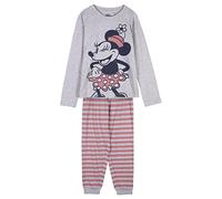 CERDÁ LIFE'S LITTLE MOMENTS Pijama Chica Invierno Minnie Mouse 100% de Algodón con Camiseta Manga Pantalon Largo-Licencia Oficial Disney Juego, Gris, Talla única para Niñas