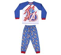 CERDÁ LIFE'S LITTLE MOMENTS Spiderman Chico de Capitan America [ Los Vengadores ] -Pijama de Invierno 100% Algodón-Licencia Oficial Marvel, Azul, 5 años para Niños