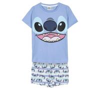 CERDÁ LIFE'S LITTLE MOMENTS Pijama Corto de Stitch - Color Azul - Talla L - Pijama para Adulto de 2 Piezas - Elaborado con Algodón y Poliéster - Estampado de Stitch - Producto Original