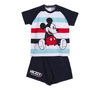 CERDÁ LIFE'S LITTLE MOMENTS Parte Superior Bebe Mickey Mouse Algodon 100% de 2 Piezas [ Camiseta + Pantalon Pijama Niño ] -Licencia Oficial Disney, Azul, 12 Meses para Niños