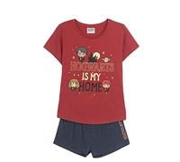 CERDÁ LIFE'S LITTLE MOMENTS Mujer Harry Potter Algodon 100% de 2 Piezas [ Camiseta + Pantalon Pijama Licencia Oficial Warner Bros, Rojo Oscuro, XL