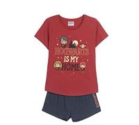 CERDÁ LIFE'S LITTLE MOMENTS Mujer Harry Potter Algodon 100% de 2 Piezas [ Camiseta + Pantalon Pijama Licencia Oficial Warner Bros, Rojo Oscuro, S