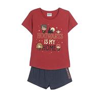CERDÁ LIFE'S LITTLE MOMENTS Mujer Harry Potter Algodon 100% de 2 Piezas [ Camiseta + Pantalon Pijama Licencia Oficial Warner Bros, Rojo Oscuro, XS