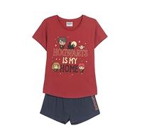 CERDÁ LIFE'S LITTLE MOMENTS Mujer Harry Potter Algodon 100% de 2 Piezas [ Camiseta + Pantalon Pijama Licencia Oficial Warner Bros, Rojo Oscuro, L