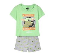 CERDÁ LIFE'S LITTLE MOMENTS Niña de The Mandalorian Algodon 100% de 2 Piezas [ Camiseta + Pantalon Pijama Niño ] -Licencia Oficial Star Wars, Verde Claro, 8 años para Niñas