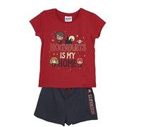 CERDÁ LIFE'S LITTLE MOMENTS Harry Potter Algodon 100% de 2 Piezas [ Camiseta + Pantalon Pijama Niño ] -Licencia Oficial Warner Bros, Rojo Oscuro, 8 años para Niños