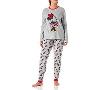 CERDÁ LIFE'S LITTLE MOMENTS Pijama Familiar a Juego de Invierno de Minnie Mouse 100% de Algodón con Camiseta Manga Pantalon Largo, Gris, M para Mujer, 2900000191_T3M-C53
