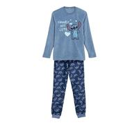 CERDÁ LIFE'S LITTLE MOMENTS Pijama Largo Coral Fleece Stitch Conjunto Suave y Confortable, Diseño Exclusivo Disney Juego, Azul, XL para Mujer