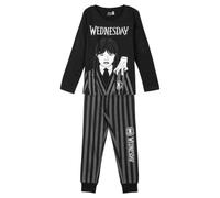CERDÁ Life'S Little Moments | Pijama Largo Single Jersey de Wednesday Diseño Exclusivo, Cómodo y Suave - Pijama Miércoles Addams Conjunto de Dormir Ideal para Fanáticos