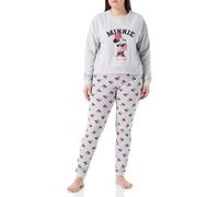 CERDÁ LIFE'S LITTLE MOMENTS - Pijama Mujer Invierno de Minnie Mouse 100% de Algodón con Camiseta Manga Larga y Pantalon Largo - Licencia Oficial Disney