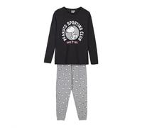 CERDÁ LIFE'S LITTLE MOMENTS Pijama Mujer Invierno de Snoopy 100% de Algodón con Camiseta Manga Pantalon Largo Juego, Gris, M