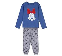 CERDÁ LIFE'S LITTLE MOMENTS Pijama Niña Invierno de Minnie Mouse 100% de Algodón con Camiseta Manga Pantalon Largo-Licencia Oficial Disney Juego, Bleu, Talla única para Niñas