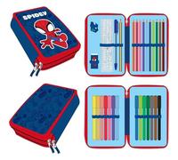 CERDÁ LIFE'S LITTLE MOMENTS Plumier con Accesorios Spidey con Rotuladores, Lápices Y Bolígrafos | Estuche Escolar Infantil con Diseño Marvel
