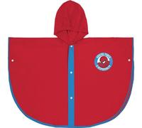 CERDÁ LIFE'S LITTLE MOMENTS Poncho Impermeable de Spiderman para Niños, Tala 3/4 Años, Color Rojo con Capucha y con Ribetes en Azul, Elaborado en PVC con Cierre de Botones