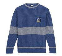 Jersey de Punto Tricot de Harry Potter - Color Azul - Talla L - Jersey de Estilo Knitted con Diseño de Rayas - Incluye el Escudo de la Casa Ravenclaw - Producto Original Diseñado en España