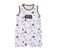CERDÁ LIFE'S LITTLE MOMENTS Ropa de bebé para niño de algodón 100% Fabricado | Pelele de Manga Corta Licencia Oficial de Star Wars, Color Blanco, Talla única para Bebés