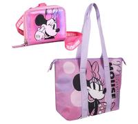 CERDÁ LIFE'S LITTLE MOMENTS Set Bolsa Minnie Rosa - Gran Capacidad con Cremallera + Monedero Iridiscente Minnie