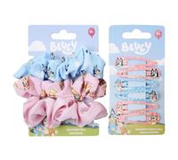 CERDÁ LIFE'S LITTLE MOMENTS Set De Accesorios Para El Pelo Bluey, Contiene 3 Coleteros De Tela Y 6 Horquillas Tipo Clip, Ideal Para Peinados Diarios