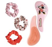 CERDÁ LIFE'S LITTLE MOMENTS Set De Accesorios Para El Pelo Minnie, Contiene Cepillo Desenredante Y 3 Coleteros De Tela, Ideal Para Peinados Diarios