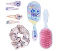 CERDÁ LIFE'S LITTLE MOMENTS Set De Accesorios Para El Pelo Stitch, Contiene Cepillo, 4 Horquillas Y 1 Coletero De Tela, Perfecto Para Looks Diarios