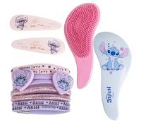 CERDÁ LIFE'S LITTLE MOMENTS Set De Accesorios Para El Pelo Stitch, Contiene Cepillo Desenredante, 4 Horquillas Y 8 Coleteros