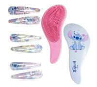 CERDÁ LIFE'S LITTLE MOMENTS Set De Accesorios Para El Pelo Stitch, Contiene Cepillo Desenredante Y 6 Clips, Ideal Para Peinados Rápidos Y Cómodos
