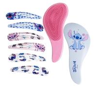 CERDÁ LIFE'S LITTLE MOMENTS Set De Accesorios Para El Pelo Stitch, Contiene Cepillo Desenredante Y 6 Horquillas, Ideal Para Colegio Y Uso Diario