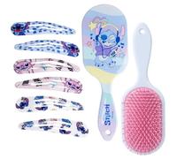 CERDÁ LIFE'S LITTLE MOMENTS Set De Accesorios Para El Pelo Stitch, Contiene Cepillo Rectangular Y 6 Horquillas, Perfecto Para Sujetar El Cabello