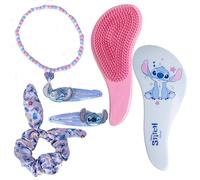 CERDÁ LIFE'S LITTLE MOMENTS Set De Accesorios Stitch, Contiene Cepillo Desenredante, Coletero, Pinzas y Collar Perfecto Como Regalo Para Niñas