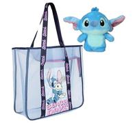 CERDÁ LIFE'S LITTLE MOMENTS Set De Accesorios Stitch, Contiene Tote Bag Y Llavero Azul, Ideal Para Llevar Tus Básicos A Diario