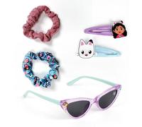 CERDÁ LIFE'S LITTLE MOMENTS Set de Belleza Gabby’s Dollhouse con Gafas de Sol, Coleteros y Clips para el Pelo - Accesorios Infantiles para Niñas con Protección UV y Diseño Colorido de Personajes