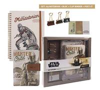 CERDÁ LIFE'S LITTLE MOMENTS Set de Papelería de Mandalorian The Child con Cuaderno, Bloc de Notas, Adhesivos y Clips-Licencia Oficial Star Wars, Mujeres, Multicolor, Mediano