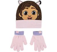 CERDÁ LIFE'S LITTLE MOMENTS Set Gorro y Guantes Gabby´S Dollhouse Suaves y Licencia Oficial-Ropa térmica Ideal frío Conjunto 2 Piezas, Standard niños