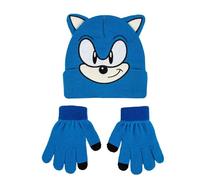 CERDÁ LIFE'S LITTLE MOMENTS Set Gorro y Guantes Sonic Suaves y Licencia Oficial-Ropa térmica Infantil Conjunto 2 Piezas, Standard Unisex niños