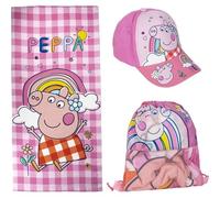CERDÁ LIFE'S LITTLE MOMENTS Set Infantil de Peppa Pig - Color Rosa - Incluye Saquito de Tela, Toalla y Gorra - Estampado de Peppa Pig - Ideal para Verano - Producto Original Diseñado en España