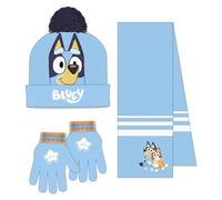 CERDÁ LIFE'S LITTLE MOMENTS Set Infantil Gorro, Guantes y Bufanda Bluey Invierno-Conjunto térmico, 3 Piezas, Standard (Pack de 3) Unisex niños
