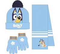 CERDÁ LIFE'S LITTLE MOMENTS Set Infantil Gorro, Guantes y Bufanda Bluey Invierno-Conjunto térmico, 3 Piezas, Standard (Pack de 3) Unisex niños
