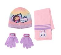 CERDÁ LIFE'S LITTLE MOMENTS Set Infantil Gorro, Guantes y Bufanda Gabby´S Dollhouse Invierno-Conjunto térmico, 3 Piezas, Standard (Pack de 3)niños