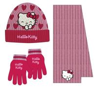 CERDÁ LIFE'S LITTLE MOMENTS Set Infantil Gorro, Guantes y Bufanda Hello Kitty Invierno-Conjunto térmico, 3 Piezas, Standard (Pack de 3) Unisex niños