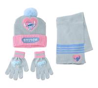 CERDÁ LIFE'S LITTLE MOMENTS Set Infantil Gorro, Guantes y Bufanda Stitch Invierno-Conjunto térmico, 3 Piezas, Standard (Pack de 3) Unisex niños